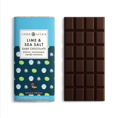 Choc Affair Cherry Lime & Sea Salt Dark Chocolate Large Bar