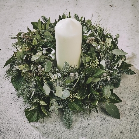 White Rose Wreath Arrangement