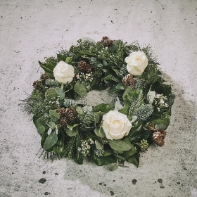 White Rose Wreath Arrangement