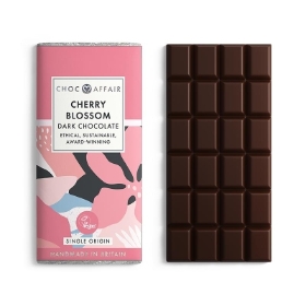 Choc Affair Cherry Blossom Dark Chocolate Large Bar