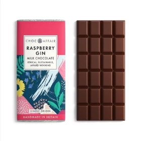 Choc Affair Raspberry & Gin Milk Chocolate Large Bar