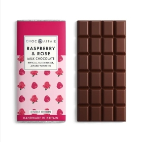 Choc Affair Raspberry & Rose Milk Chocolate Large Bar